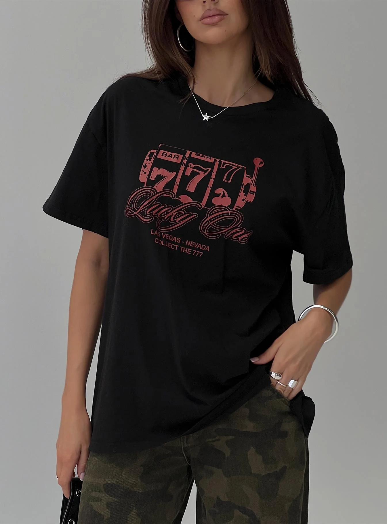 Big Winner Oversized Graphic Tee Black