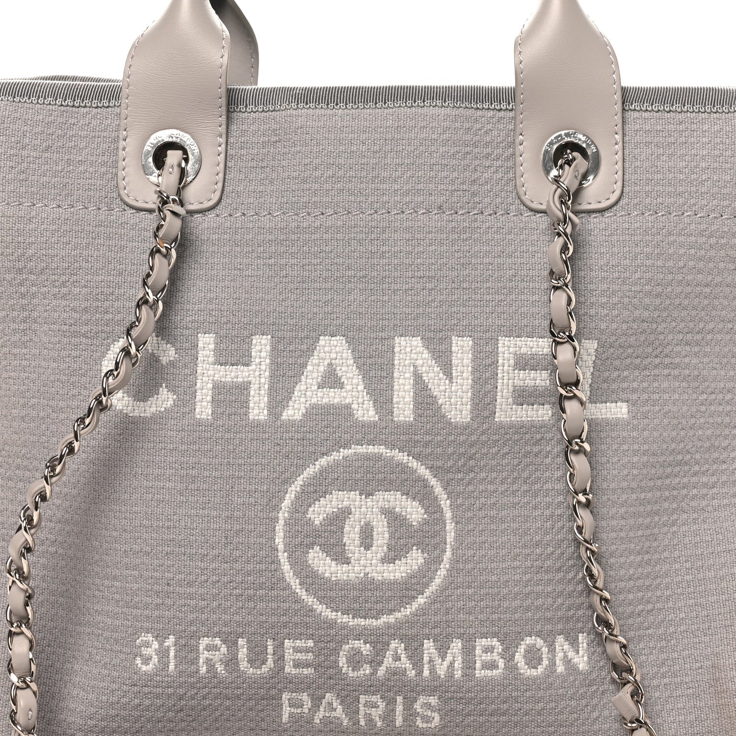 Mixed Fibers Small Deauville Tote Light Grey - Top Club