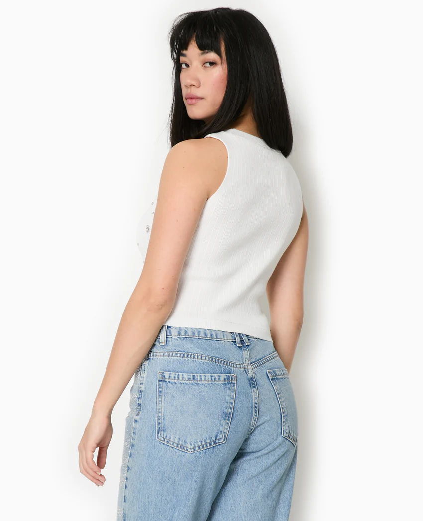 Pimkie Top sans manches en maille avec strass