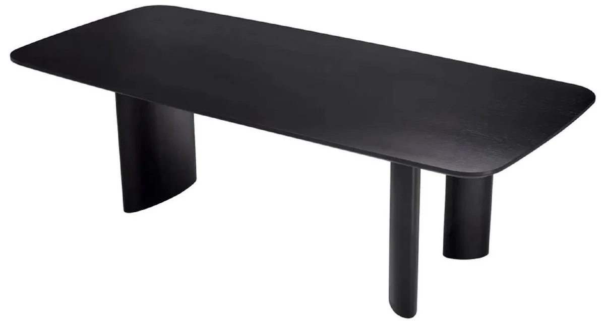 Luxury dining table black 241 x 109.5 x H. 77 cm - Rectangular solid wood kitchen table - Dining room furniture - Kitchen furniture - Luxury furniture - Luxury furnishings