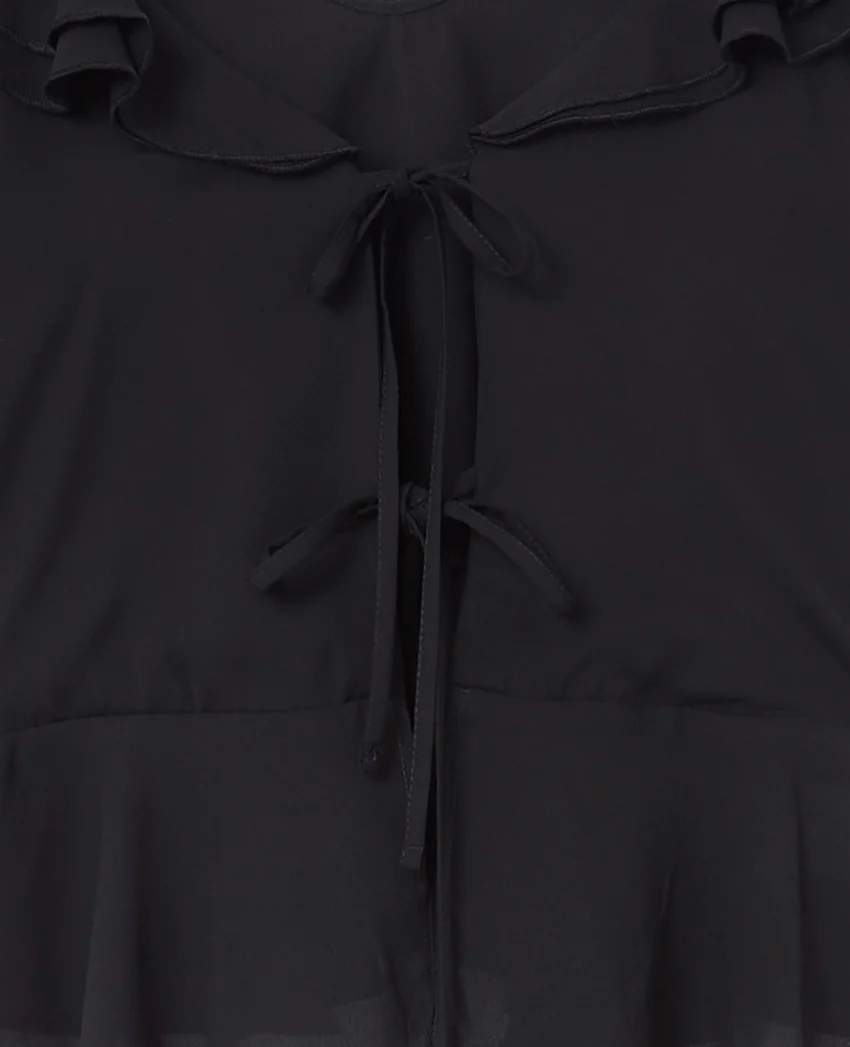 Pimkie Blouse en voile avec volants et nouettes