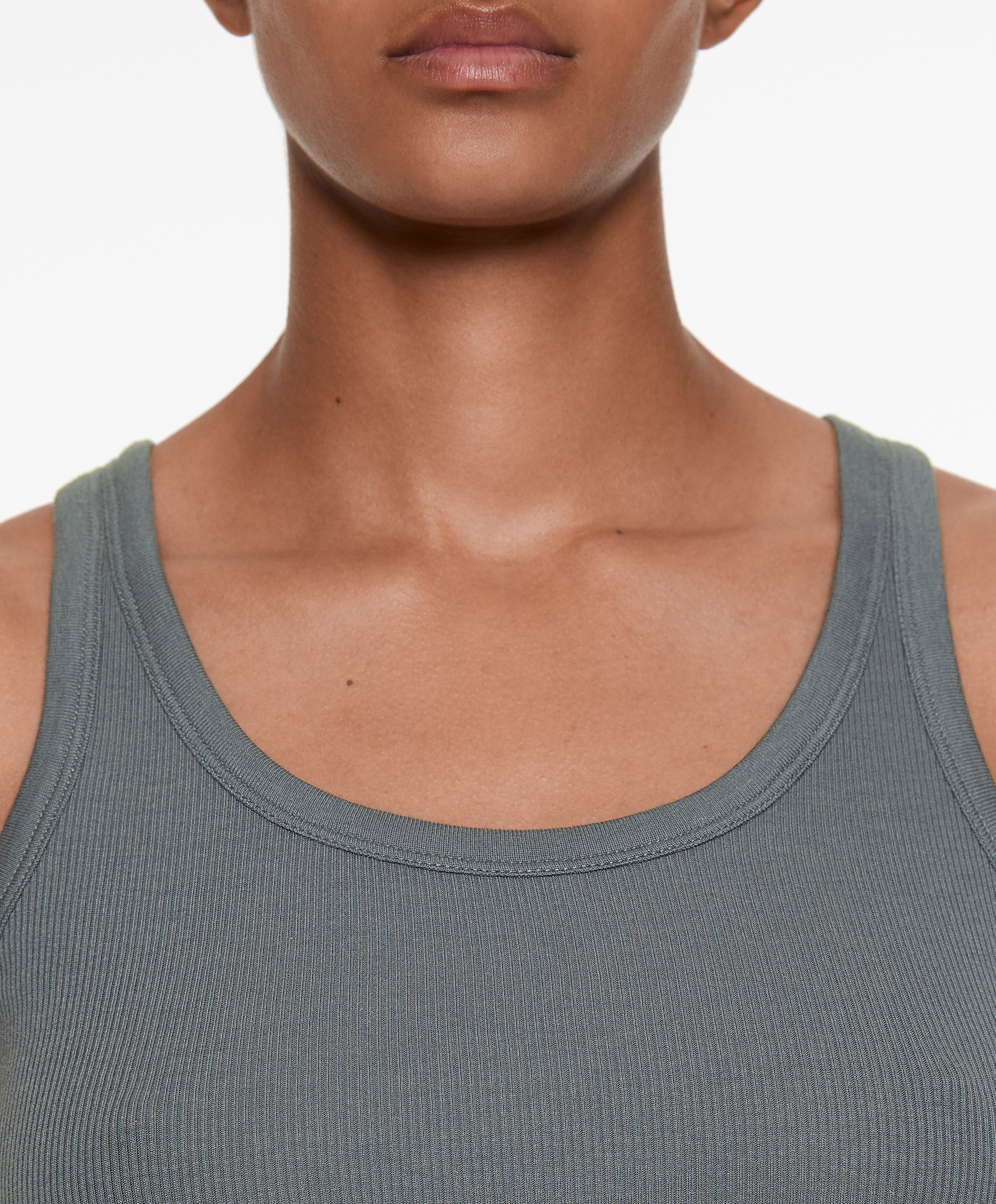 OYSHO Rib vest top with cotton and modal