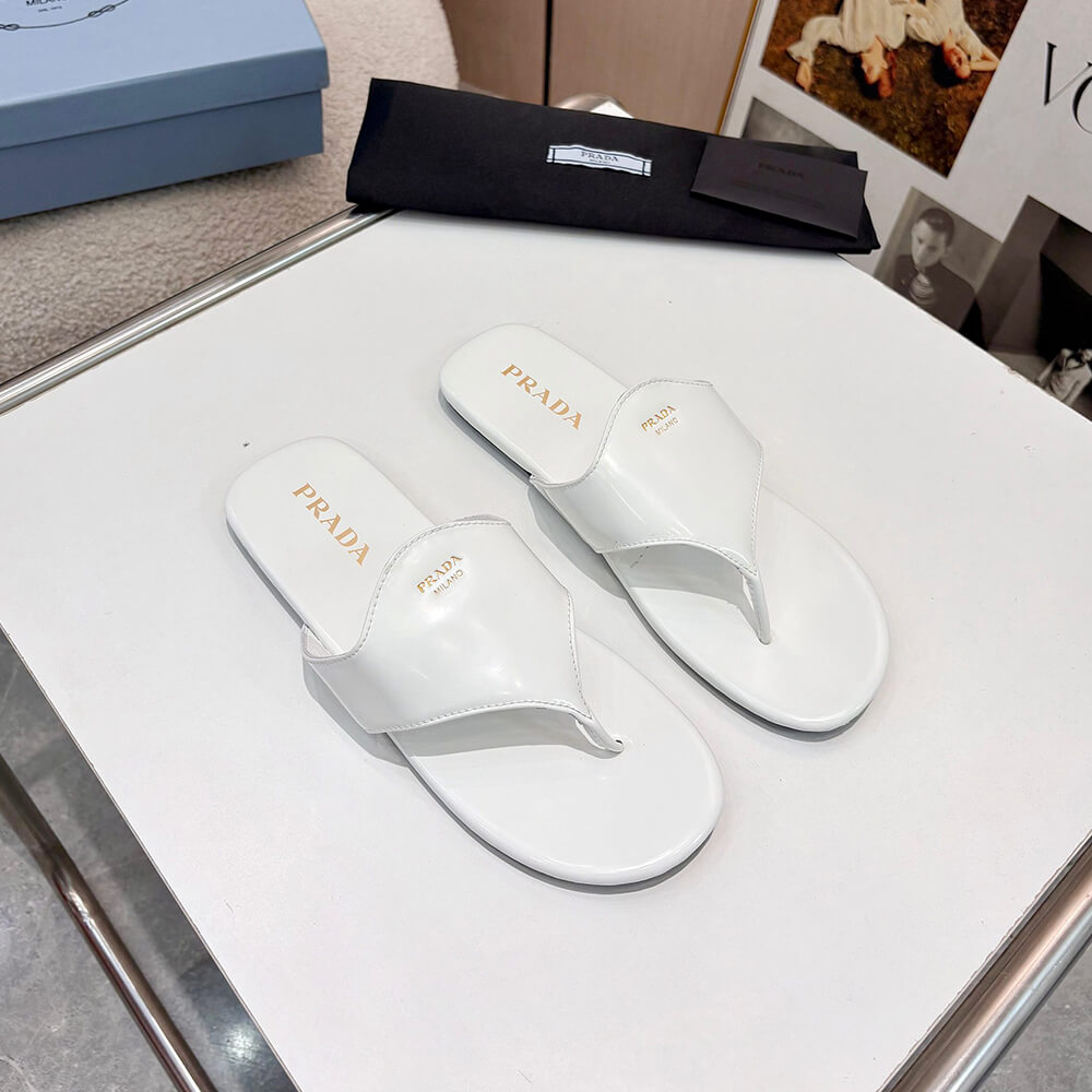 Prada Brushed leather thong sandals - Top Club