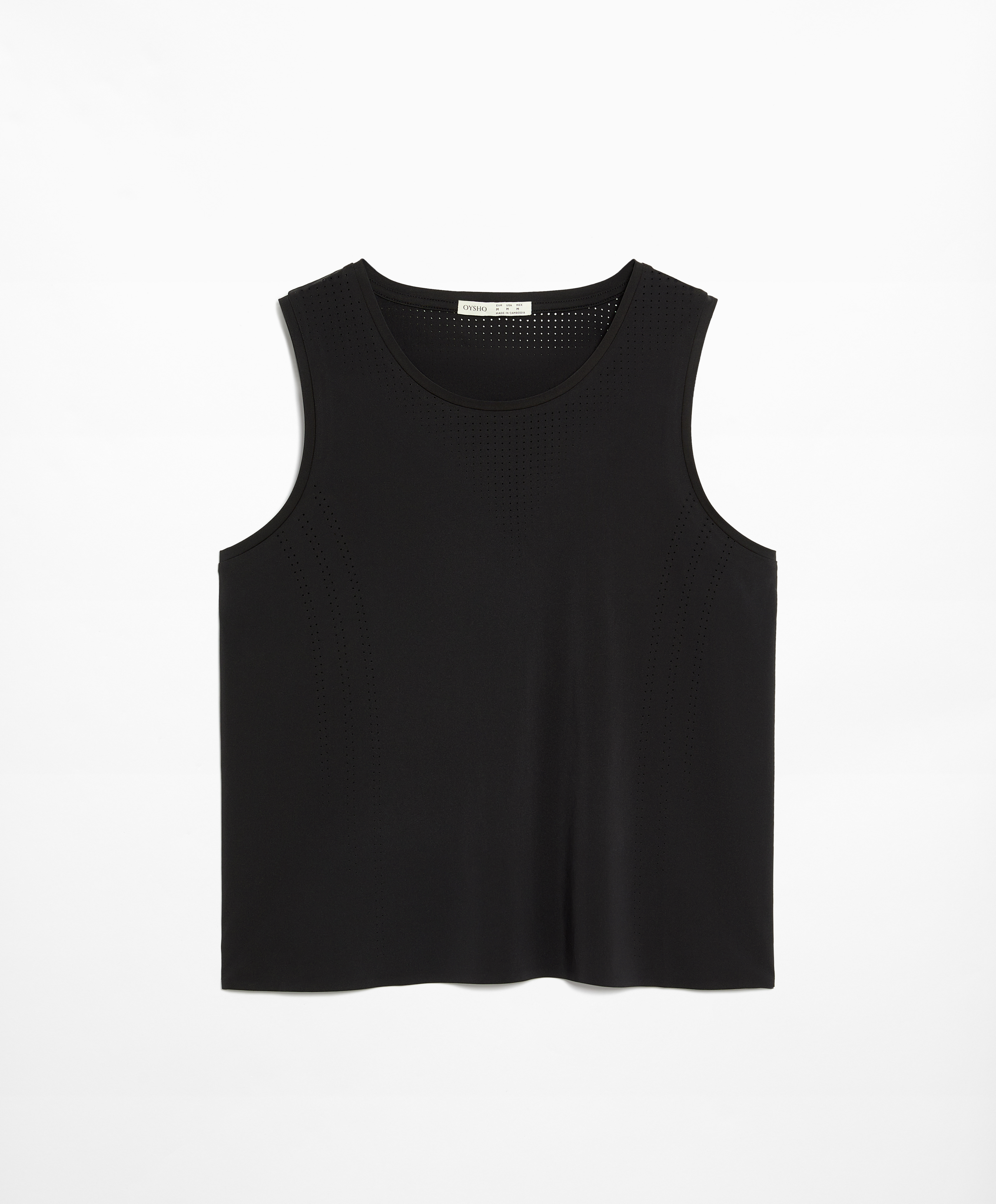 OYSHO Sleeveless cropped technical T-shirt