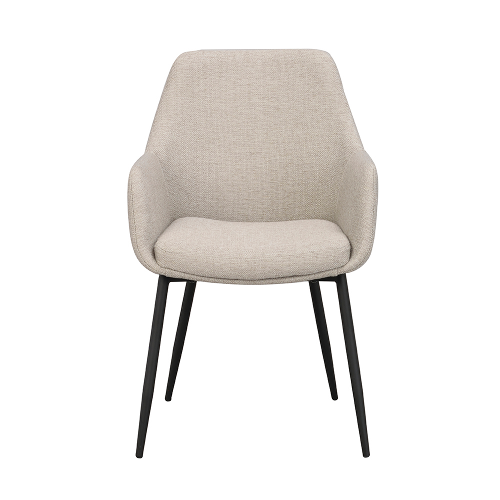Eetkamerstoel Reily beige zwart onderstel - set van 2