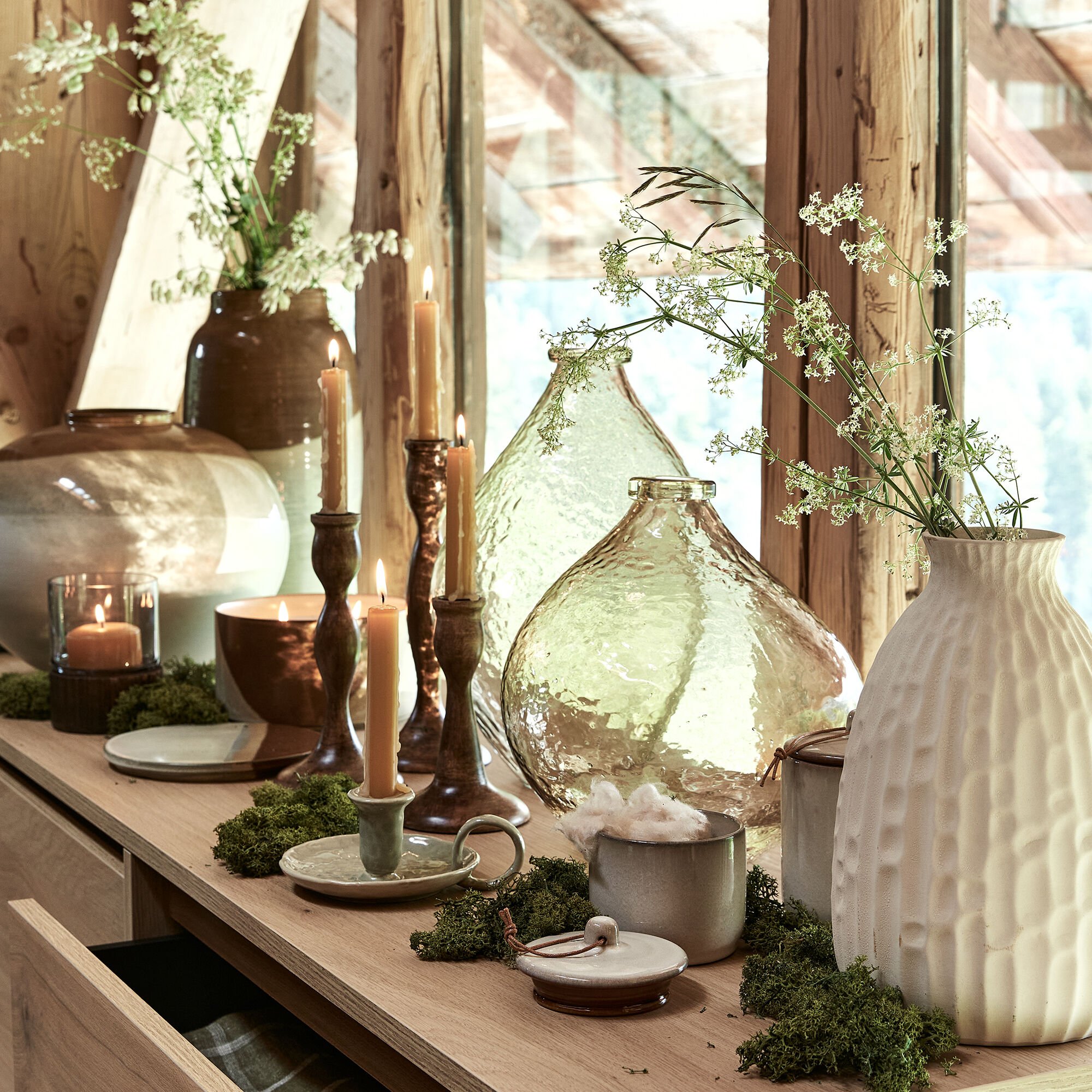 KASIN - Vase contemporain en verre recyclé H34cm - orange