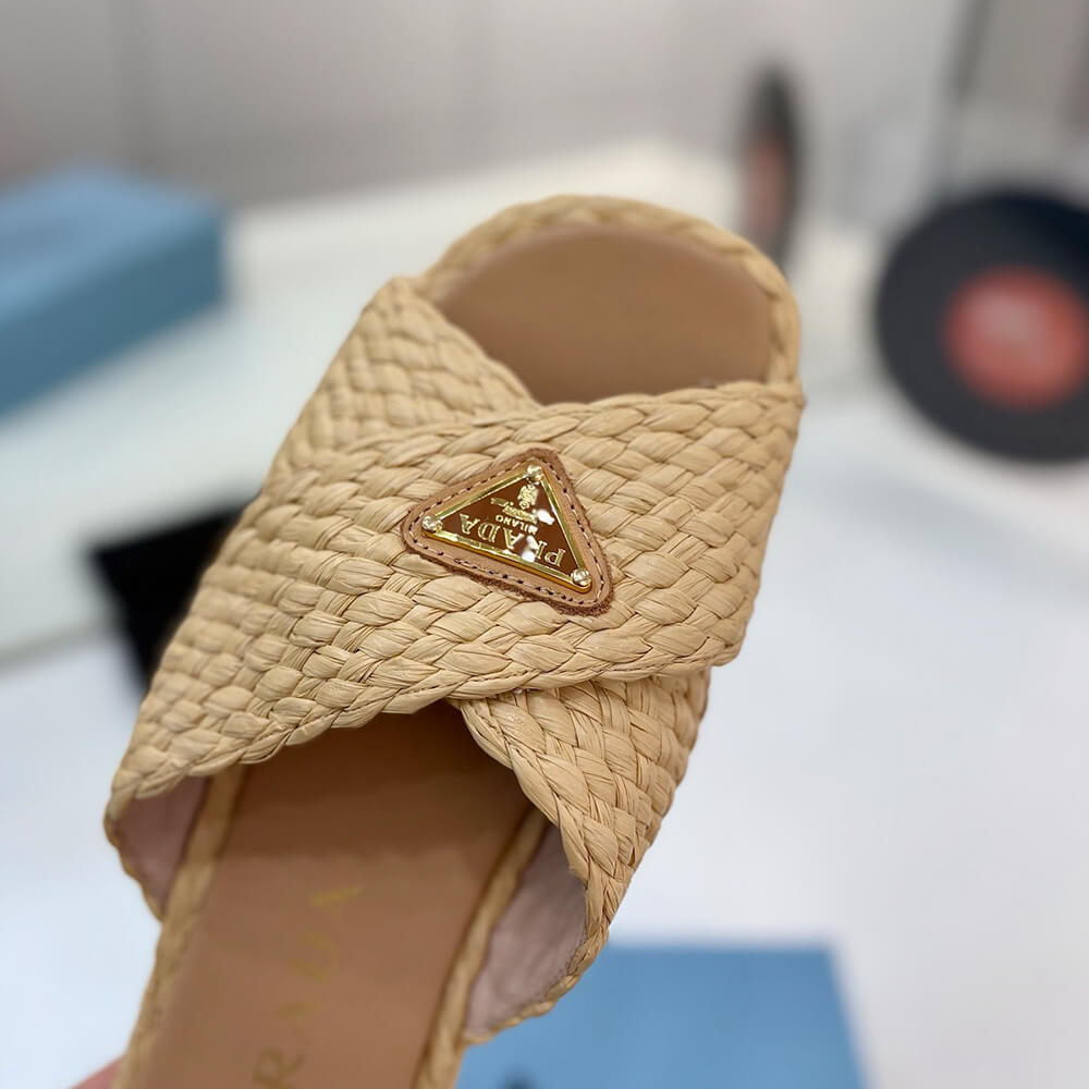 Prada Raffia crisscross slides - Top Club