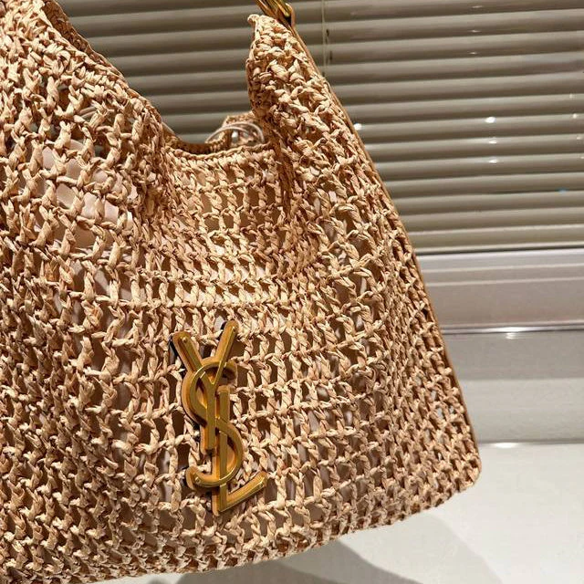 SAINT LAURENT YSL Raffia tote Bag - Top Club