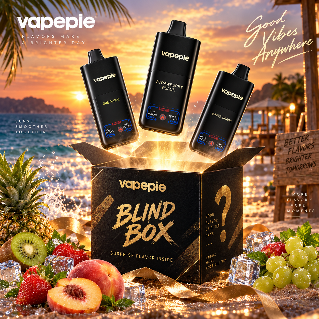 3 ks🎁Mystery Box🎁| VAPEPIE Mega 70 000 Potahů