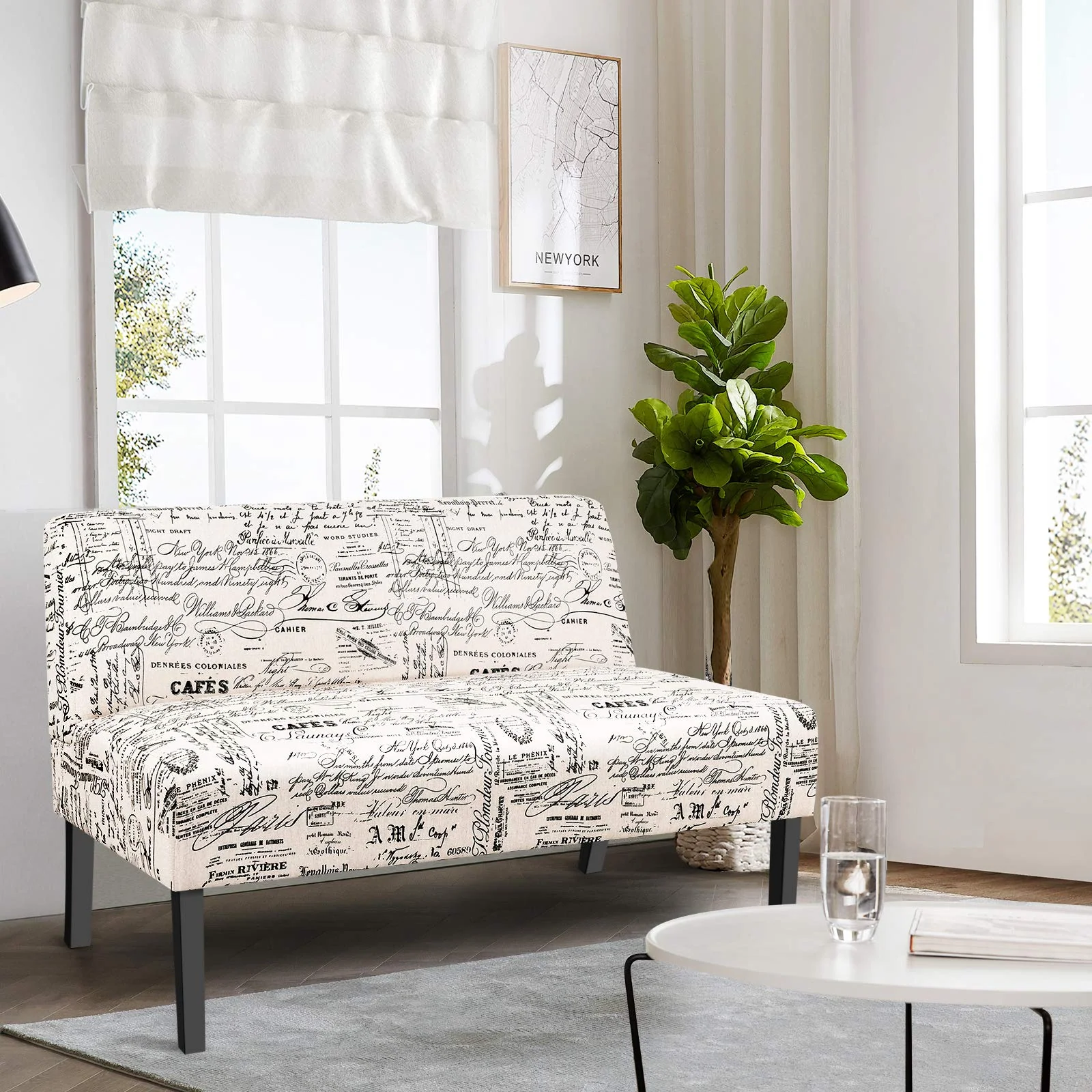 BEFOUNDLOVELY Loveseat Modern Sofa Chair without Arm for Living Room