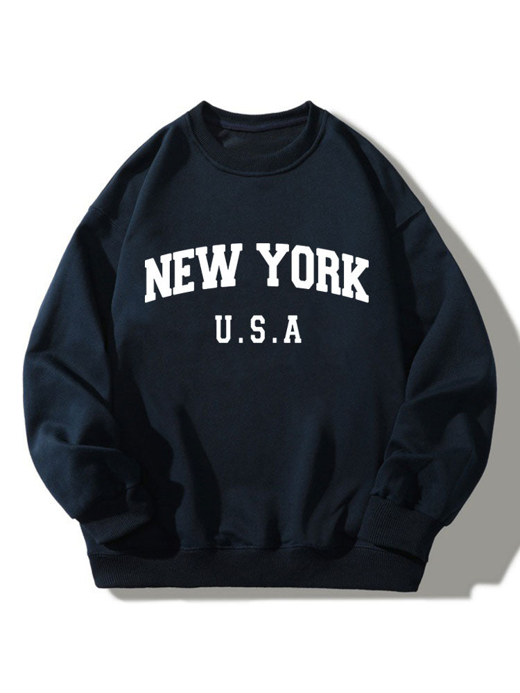 New York Print Relaxed Sweatshirt