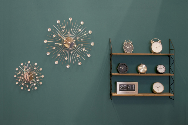Wall clock Sunburst crystal large