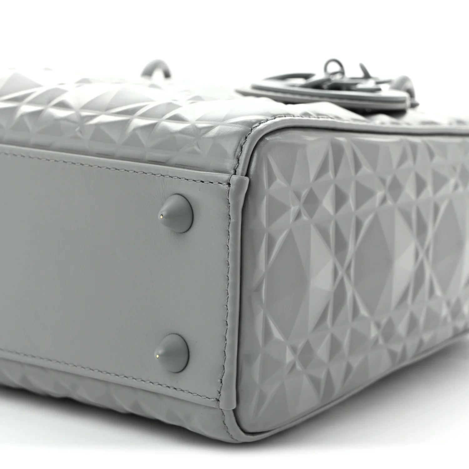 Calfskin Cannage Diamond Small My ABCDior Lady Dior  Gray - Top Club