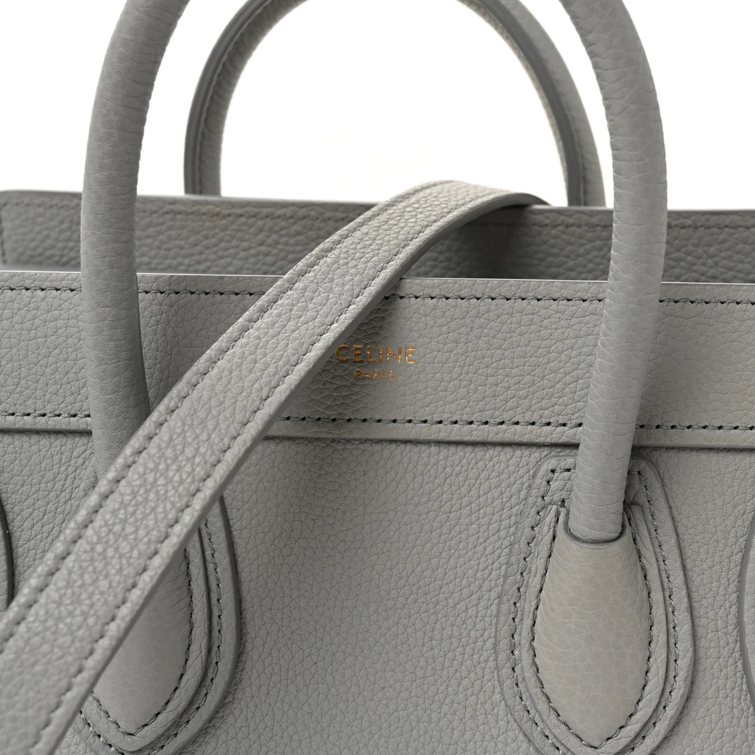 Drummed Calfskin Nano Luggage Pearl Blue - Top Club