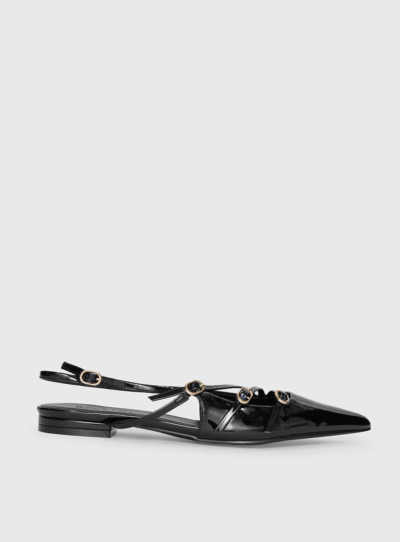 Billini Hettie Pointed Toe Flats Black Patent