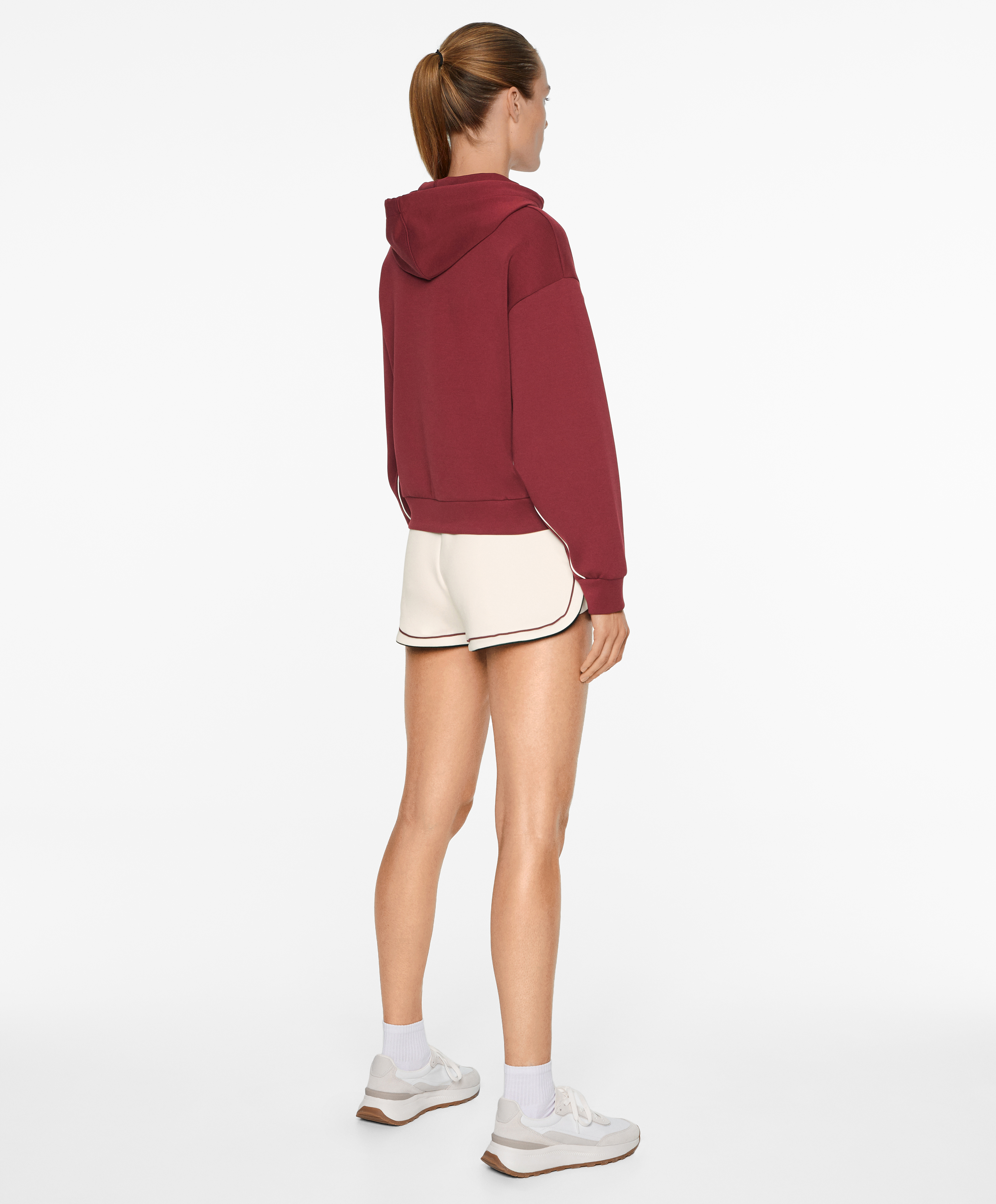 OYSHO Cotton blend hoodie with piping