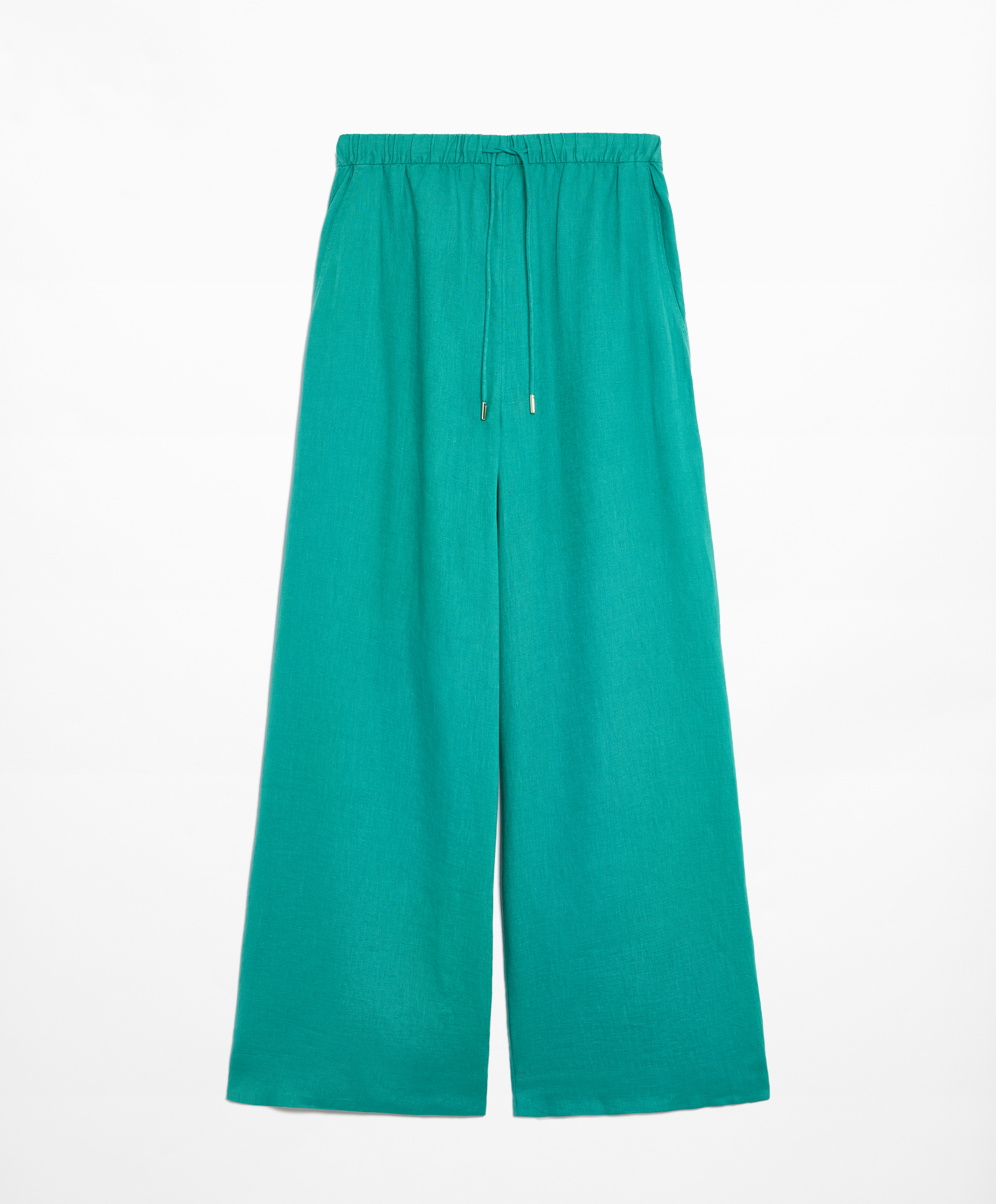 OYSHO 100% linen wide straight-leg trousers