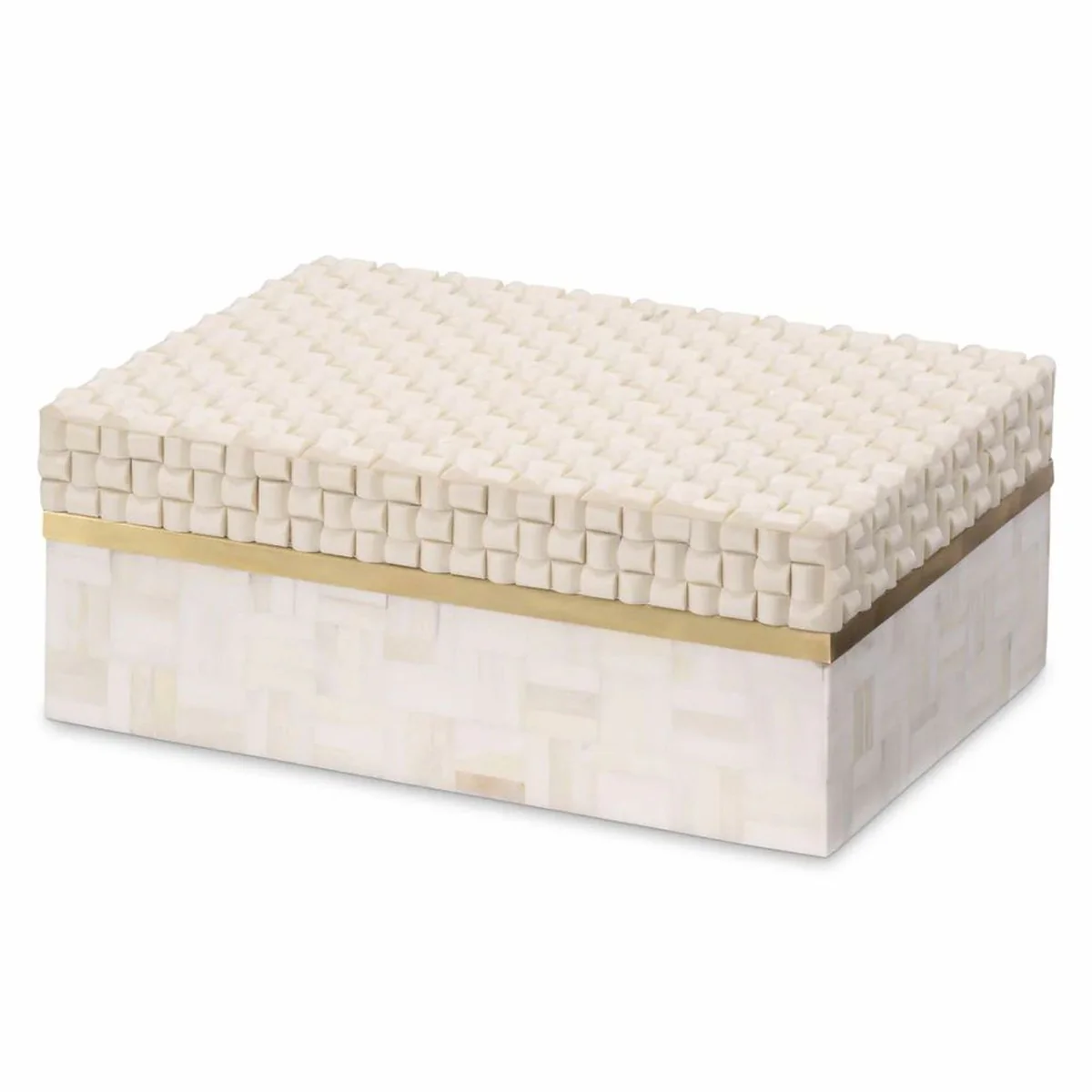 Luxury storage box cream / vintage brass 28.5 cm - luxury accessories