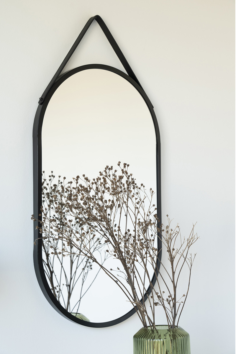 Spiegel Sarah ovaal 35x60 cm Zwart