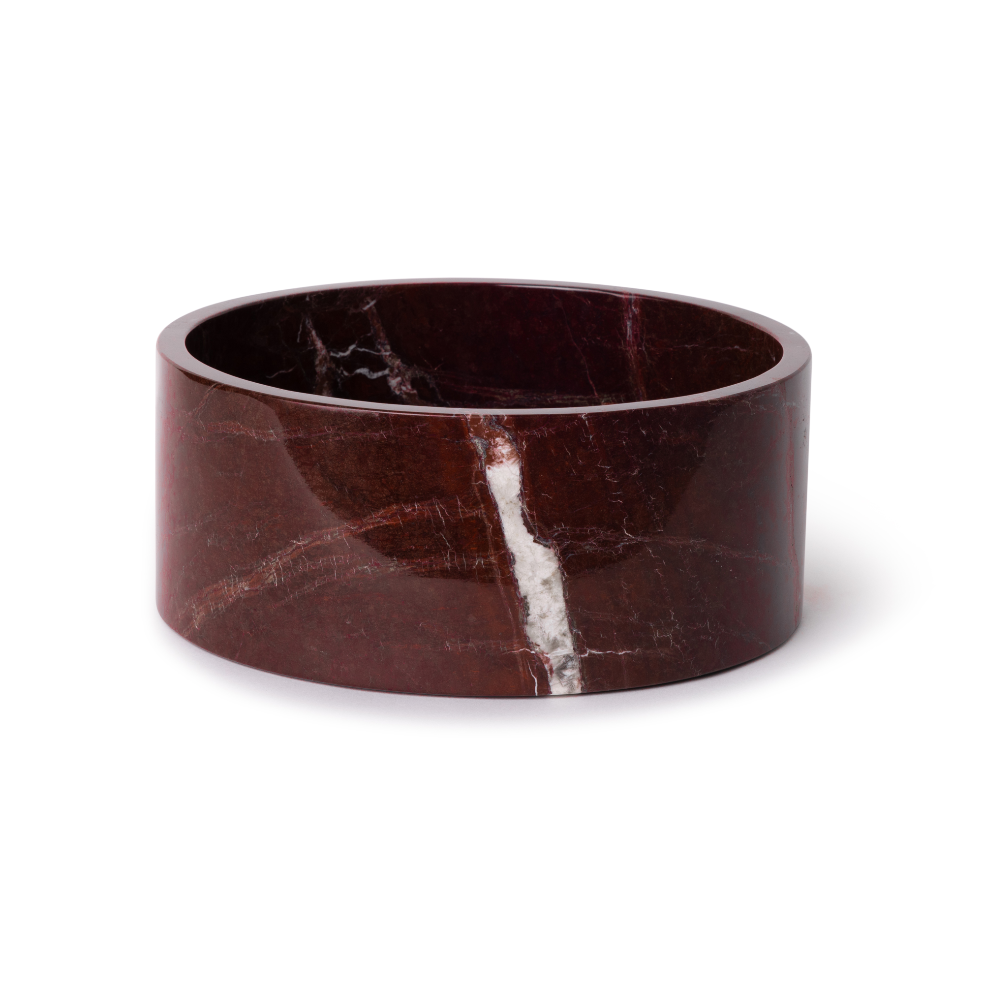 Marmer fruitschaal rood 24x10cm