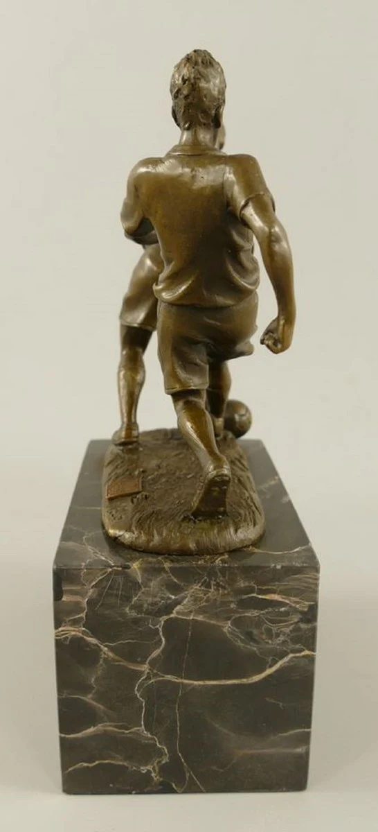 Bronze sculpture 2 football players bronze / gray H. 23 cm - desk decoration