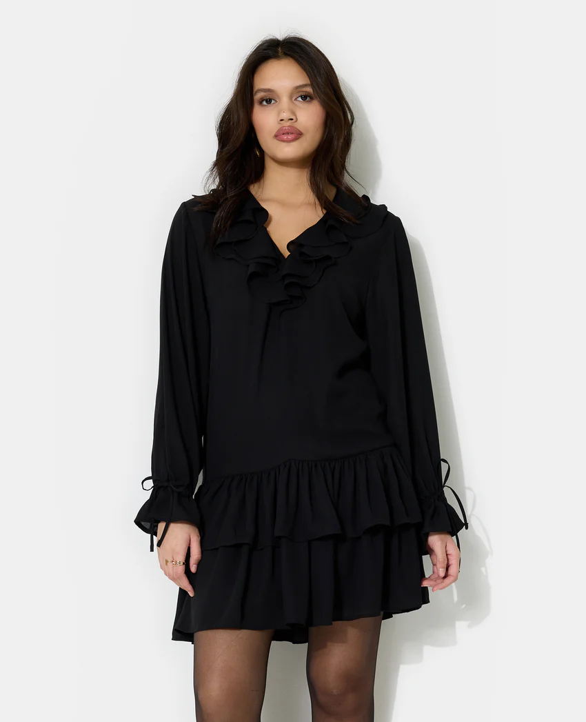 Pimkie Robe à volants manches longues encolure V