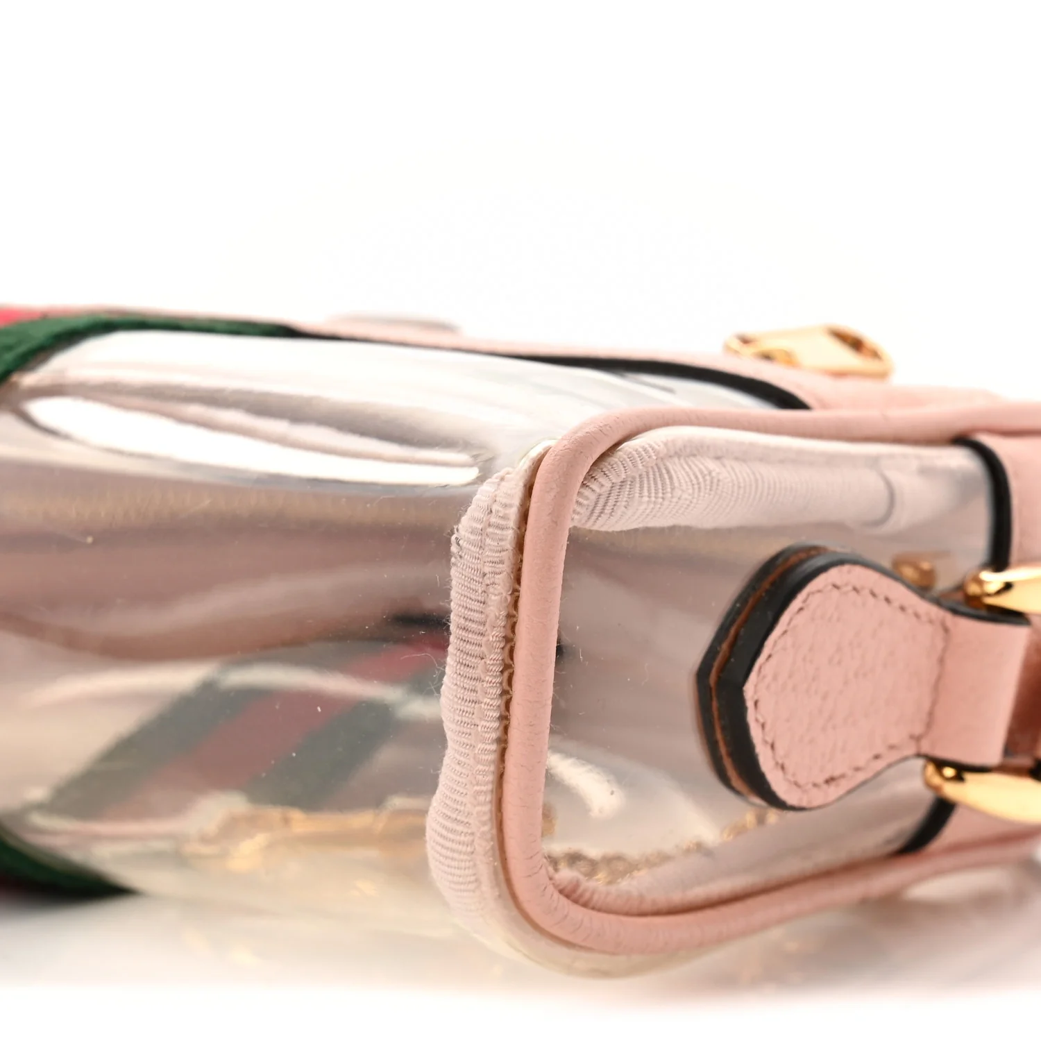 Vinyl Web Mini Ophidia Transparent Shoulder Bag Perfect Pink - Top Club