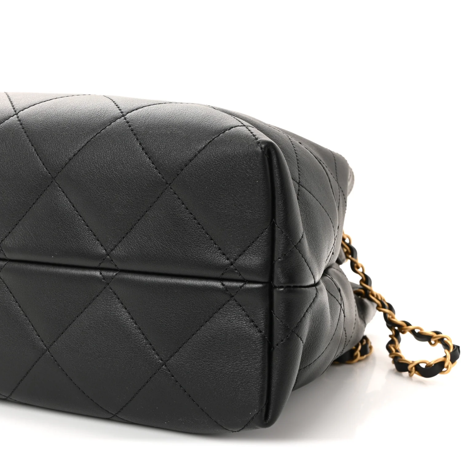 Calfskin Quilted Small Coco Base Shopping Bag Black - Top Club