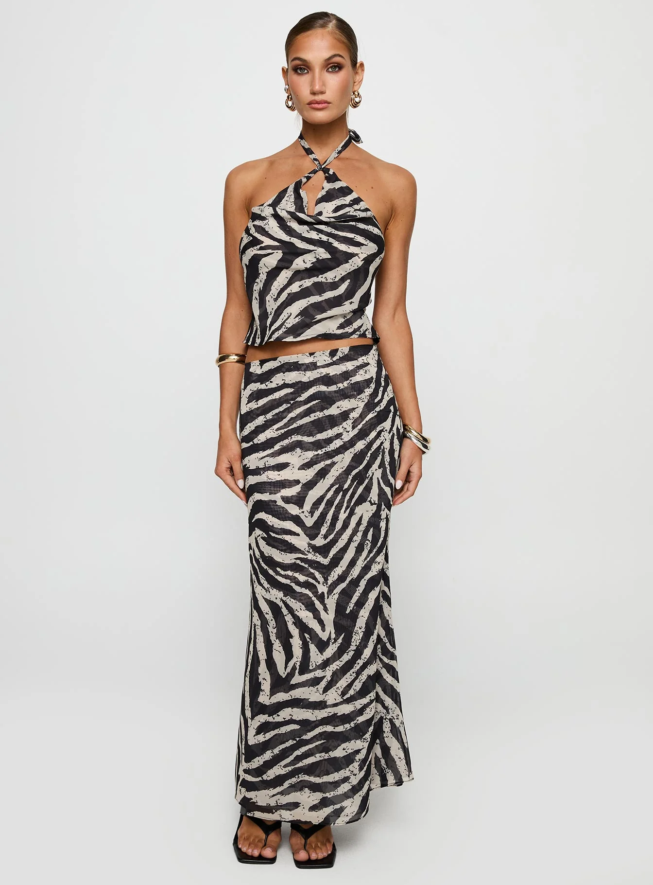 Eleganza Maxi Skirt Zebra