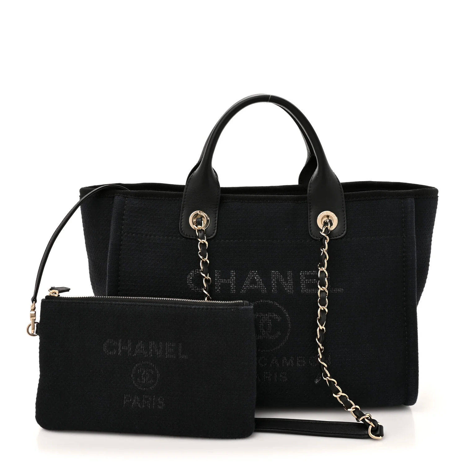 Mixed Fibers Small Deauville Tote Black - Top Club