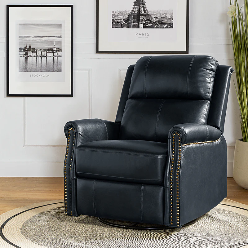Kaietan Genuine Leather Power Rocking Recliner