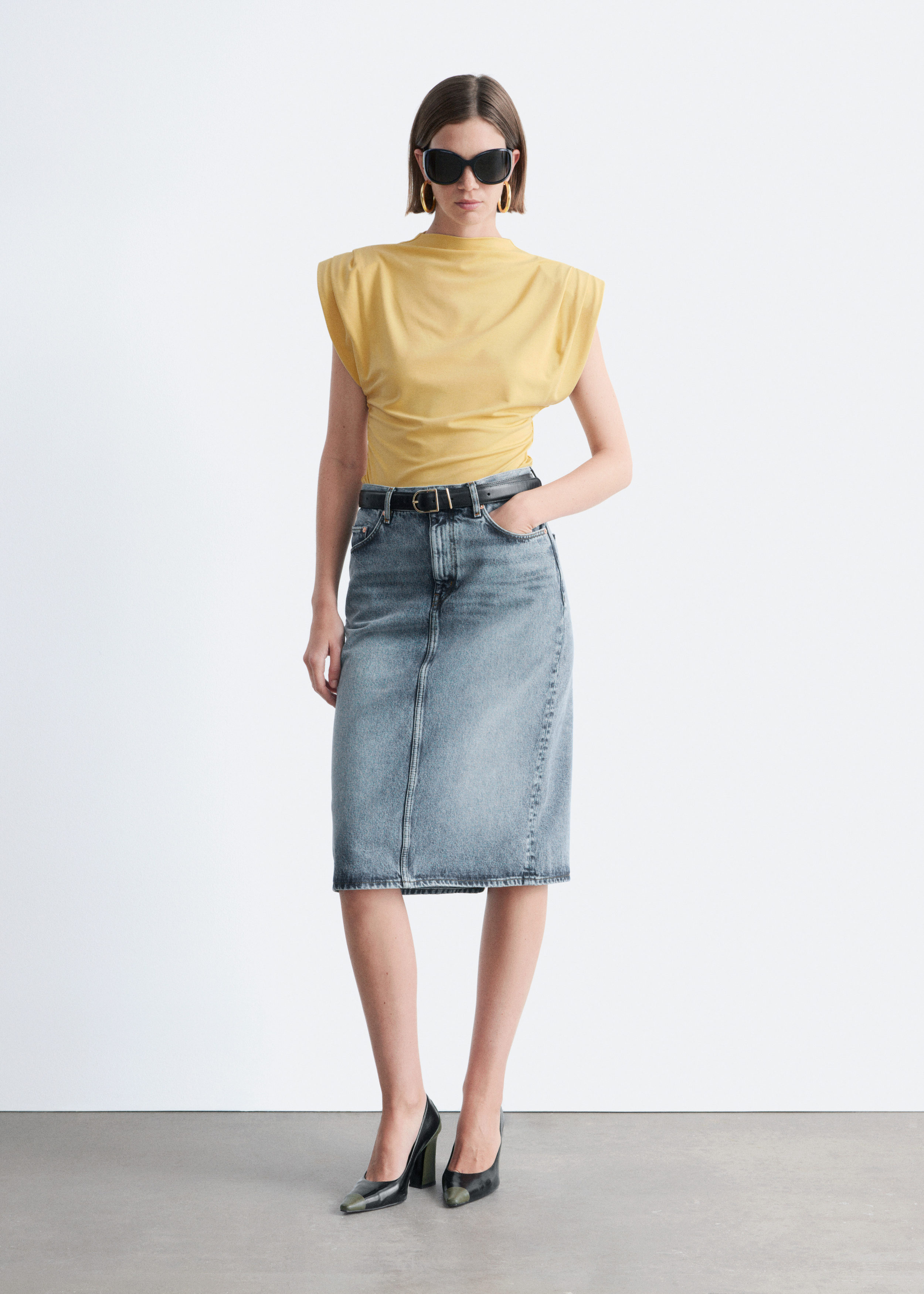 & Other Stories DRAPED JERSEY TOP