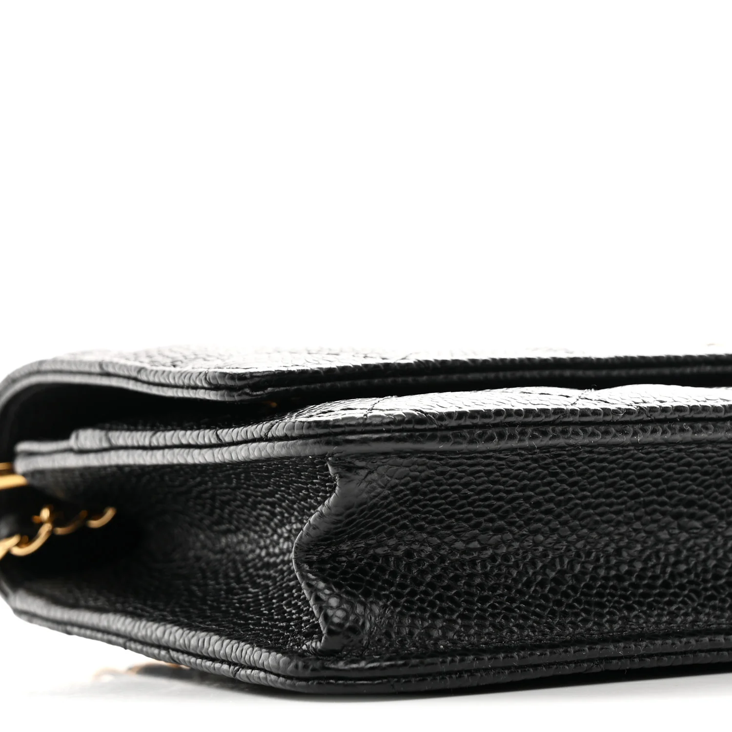 Caviar Quilted Wallet On Chain WOC Black - Top Club