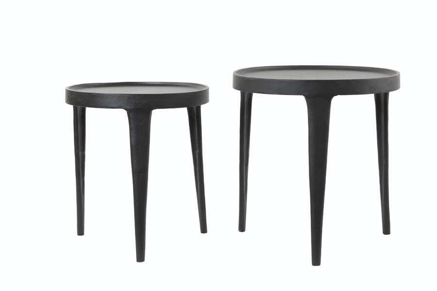 Bijzet tafel zwart SET VAN 2