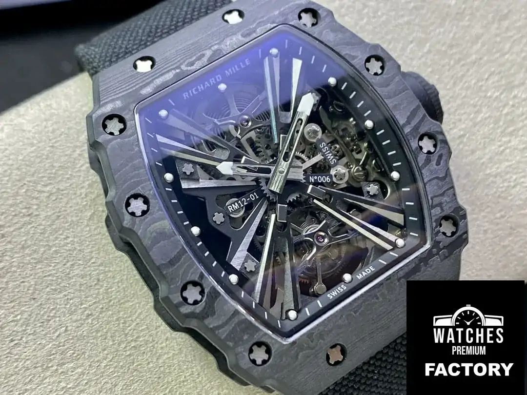 Richard Mille RM12-01 RM Factory Black Tourbillon Skeleton Dial