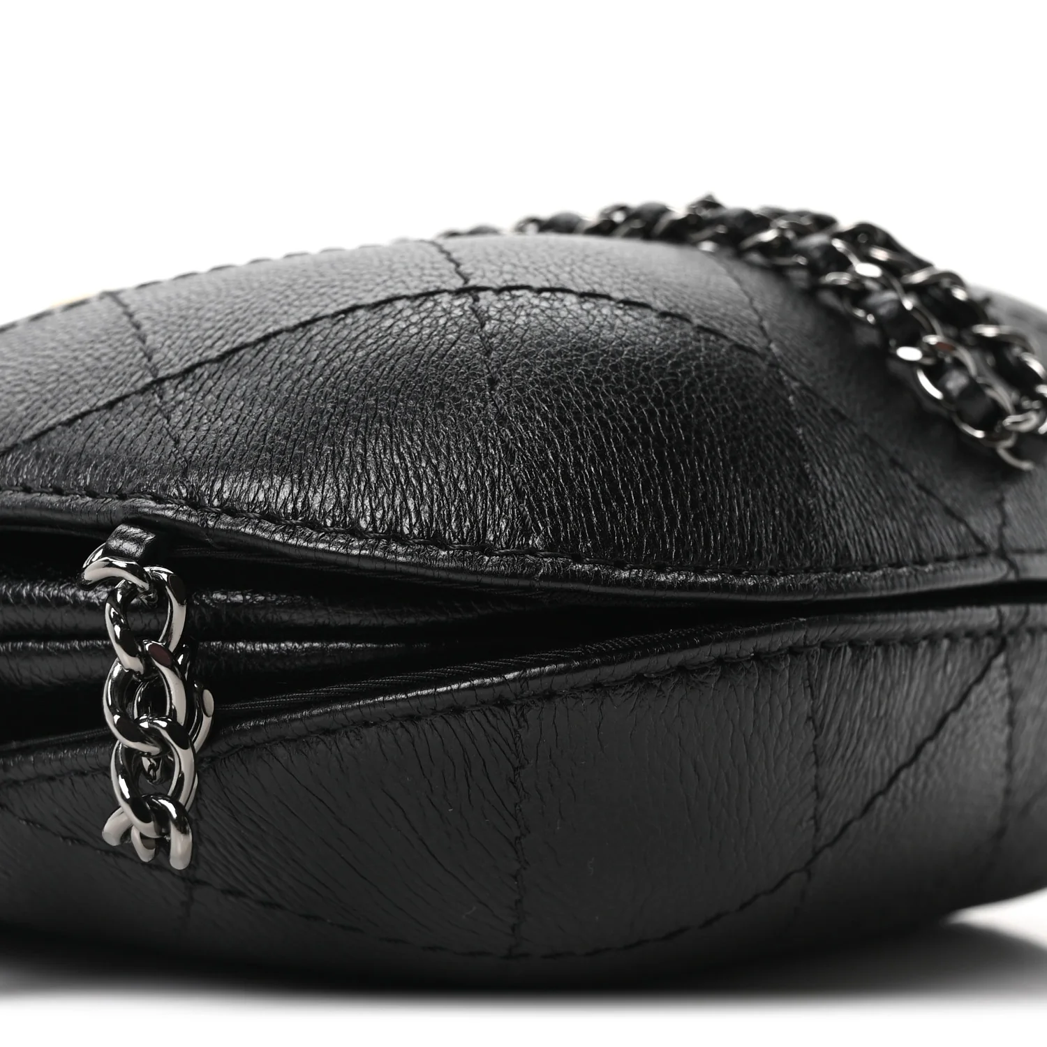 Aged Calfskin Quilted Small Gabrielle Bucket Black - Top Club