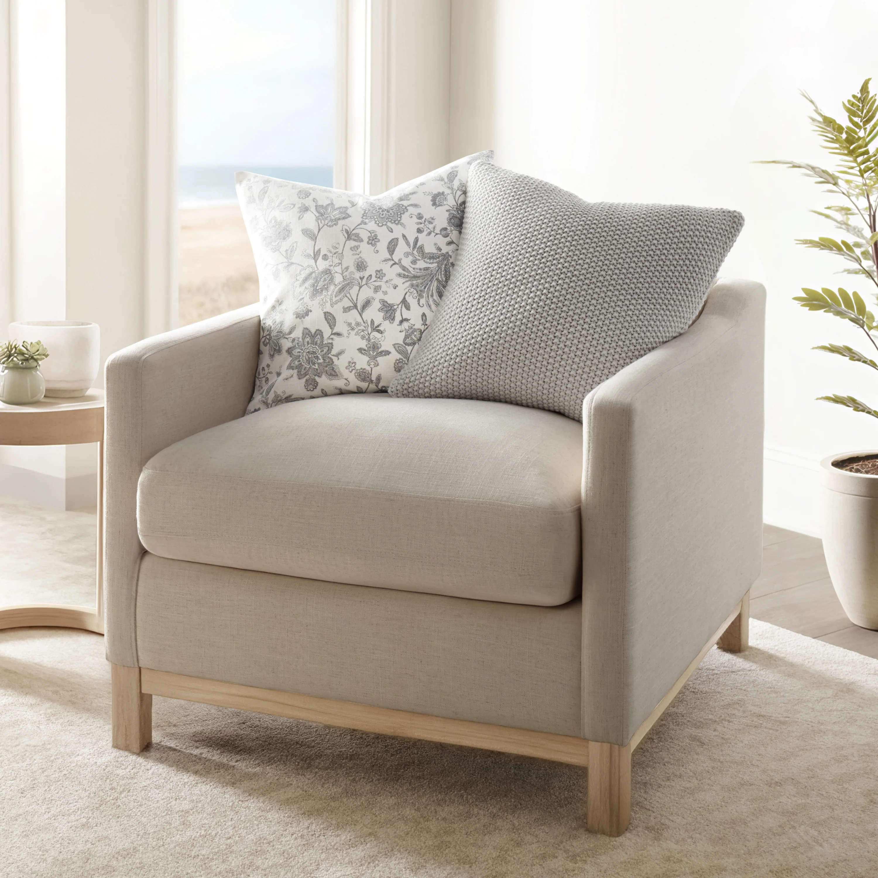 2-Pack Seed Stitch Knit With Jacobean Décor Throw Pillows