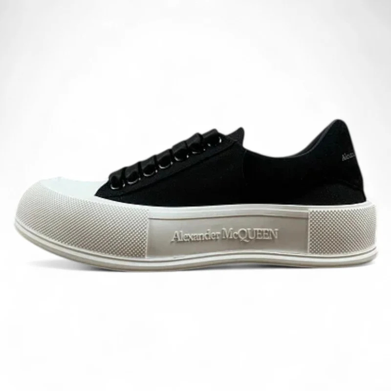 Alexander McQueen Vulcanized Sneakers – Black  White - Sneaker Replica Workshop