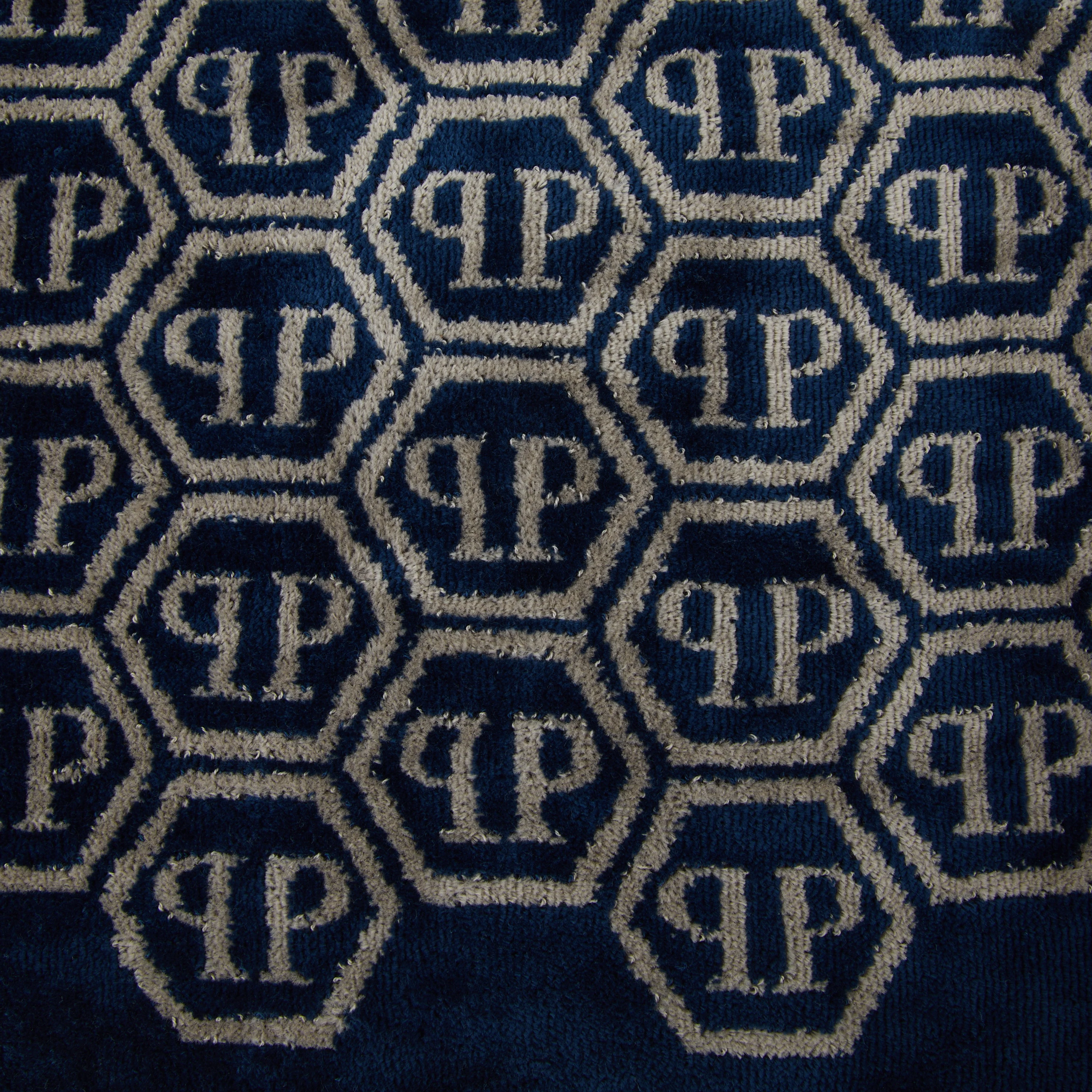 Telo Bagno In Spugna Pattern 95X150 Blue Philipp Plein