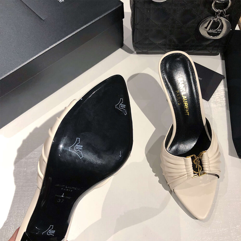 YSL  BABYLONE MULES IN SMOOTH LEATHER - Top Club