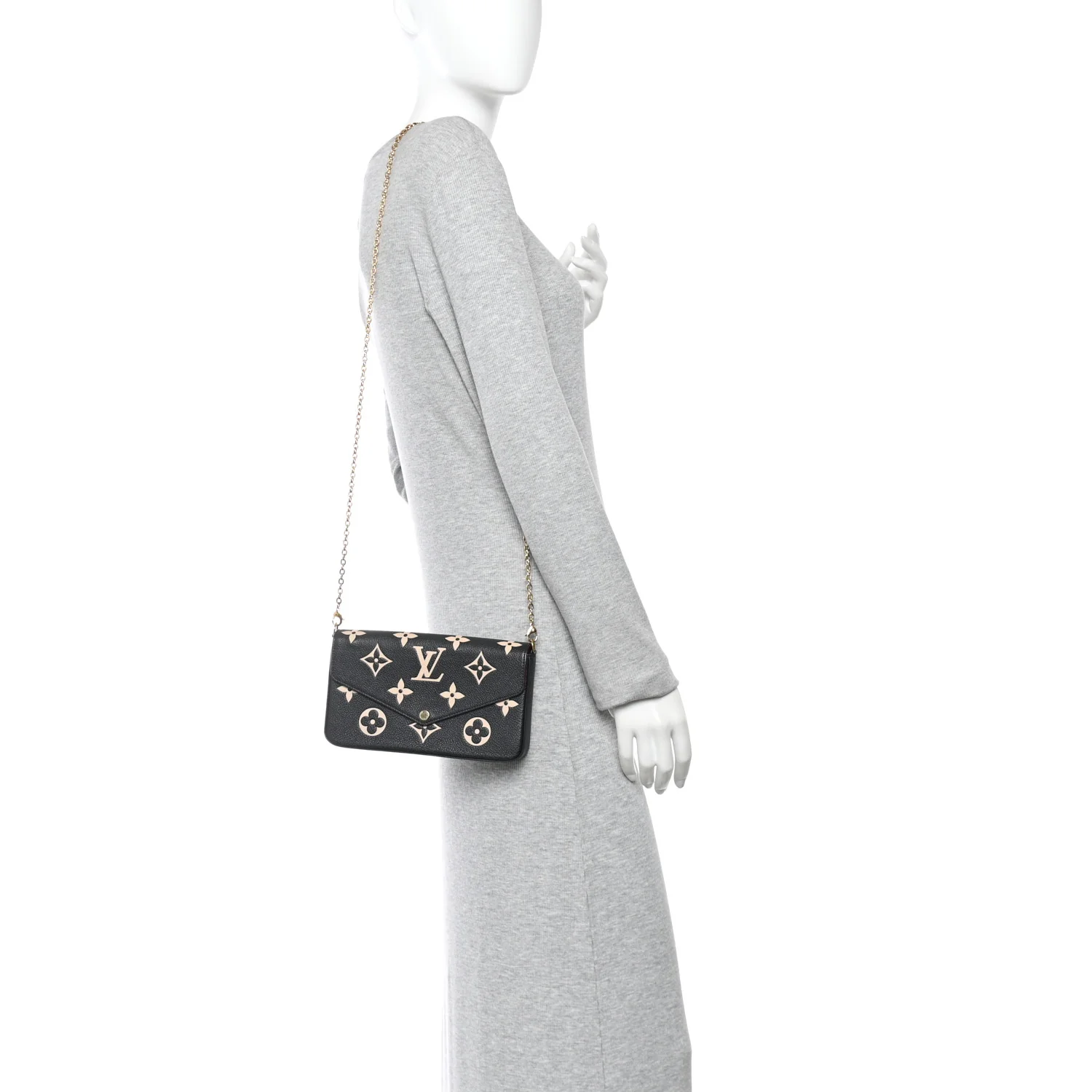 Empreinte Monogram Giant Felicie Pochette Black Beige