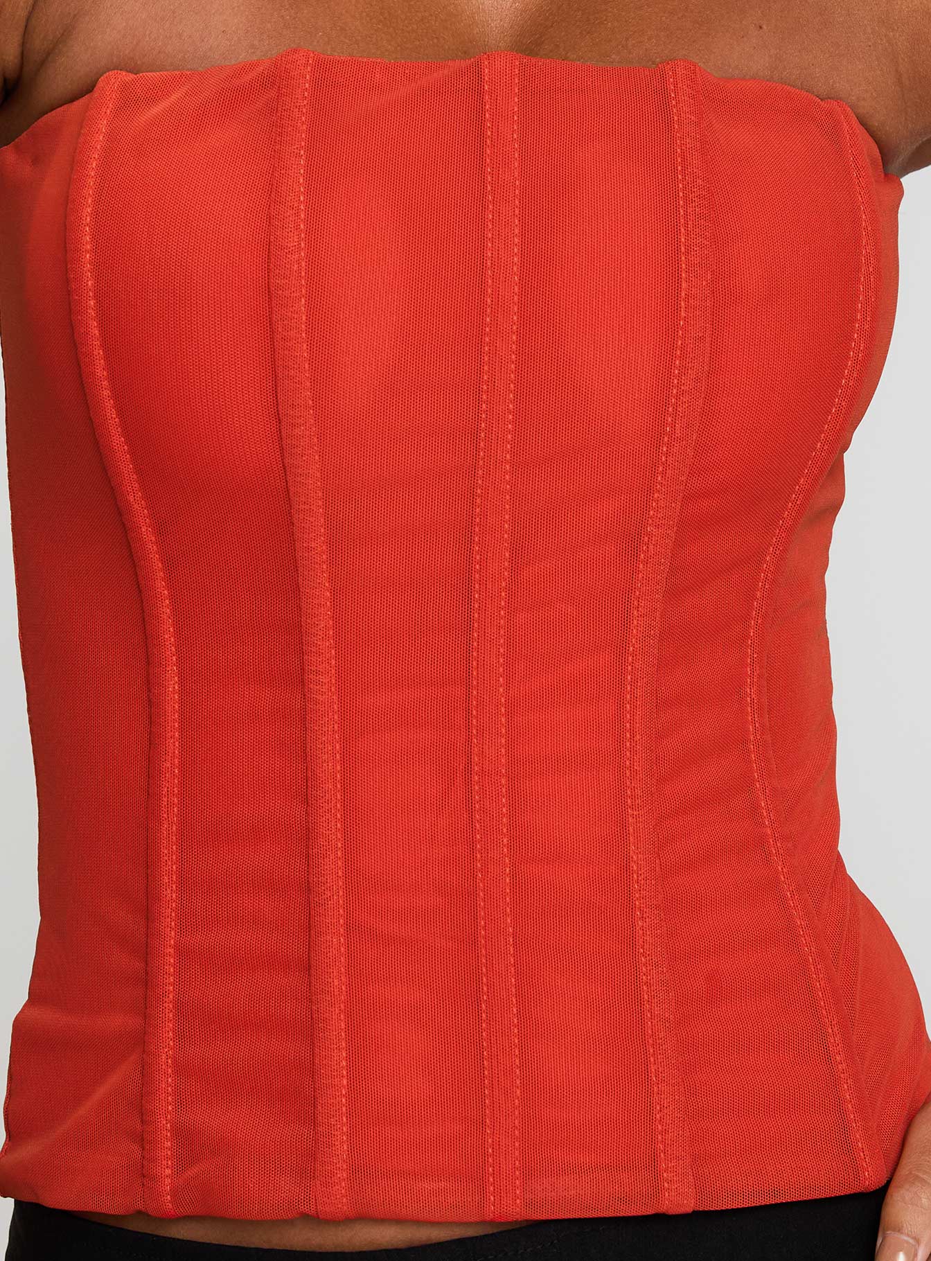 Moneypenny Strapless Top Orange