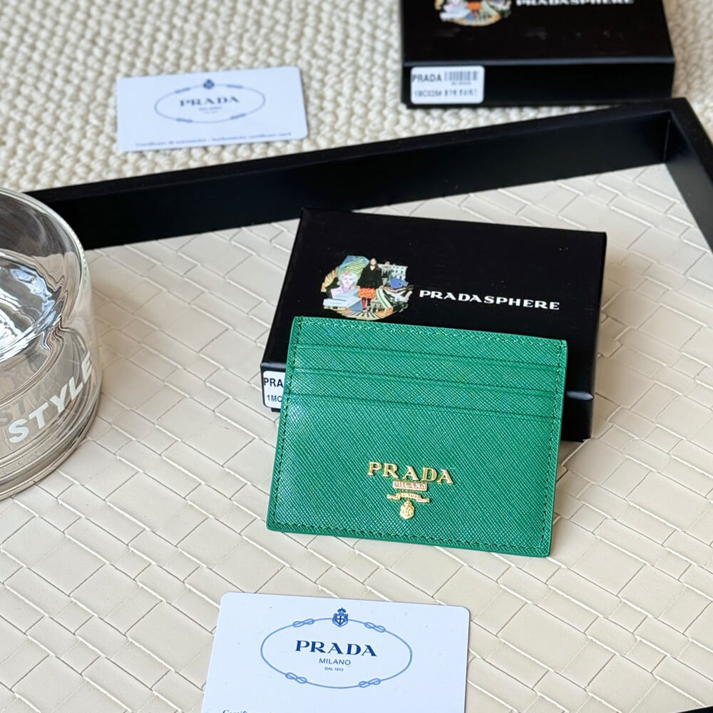 Prada Saffiano Leather Card Holder - Top Club