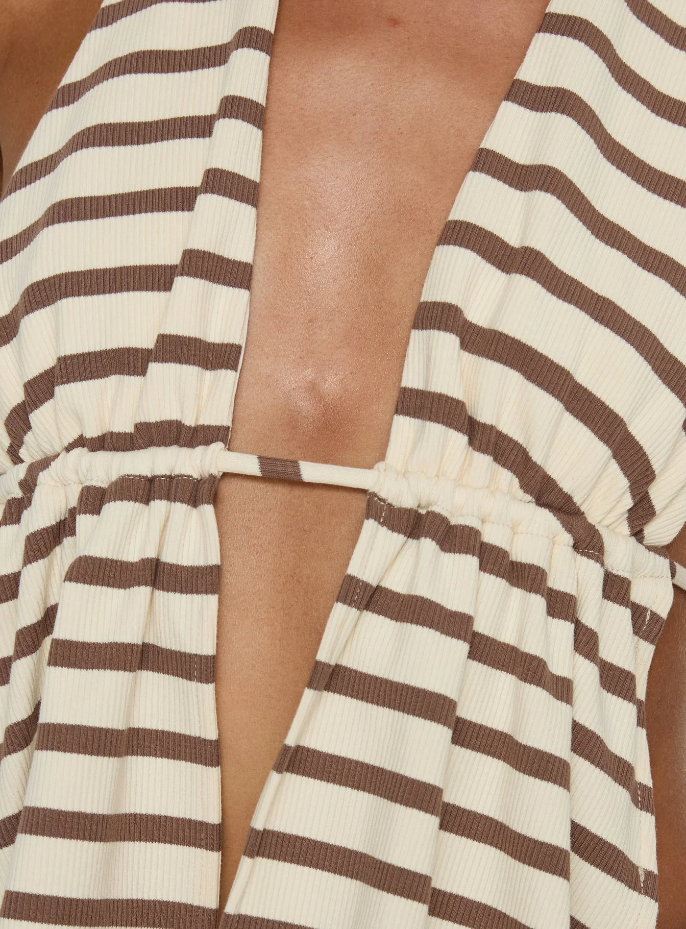 Persimmon Split Halter Backless Top Brown