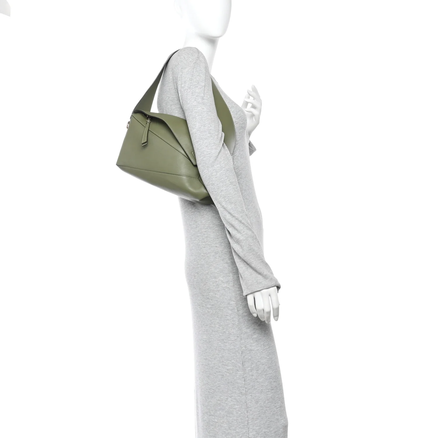 Calfskin Puzzle Hobo Avocado