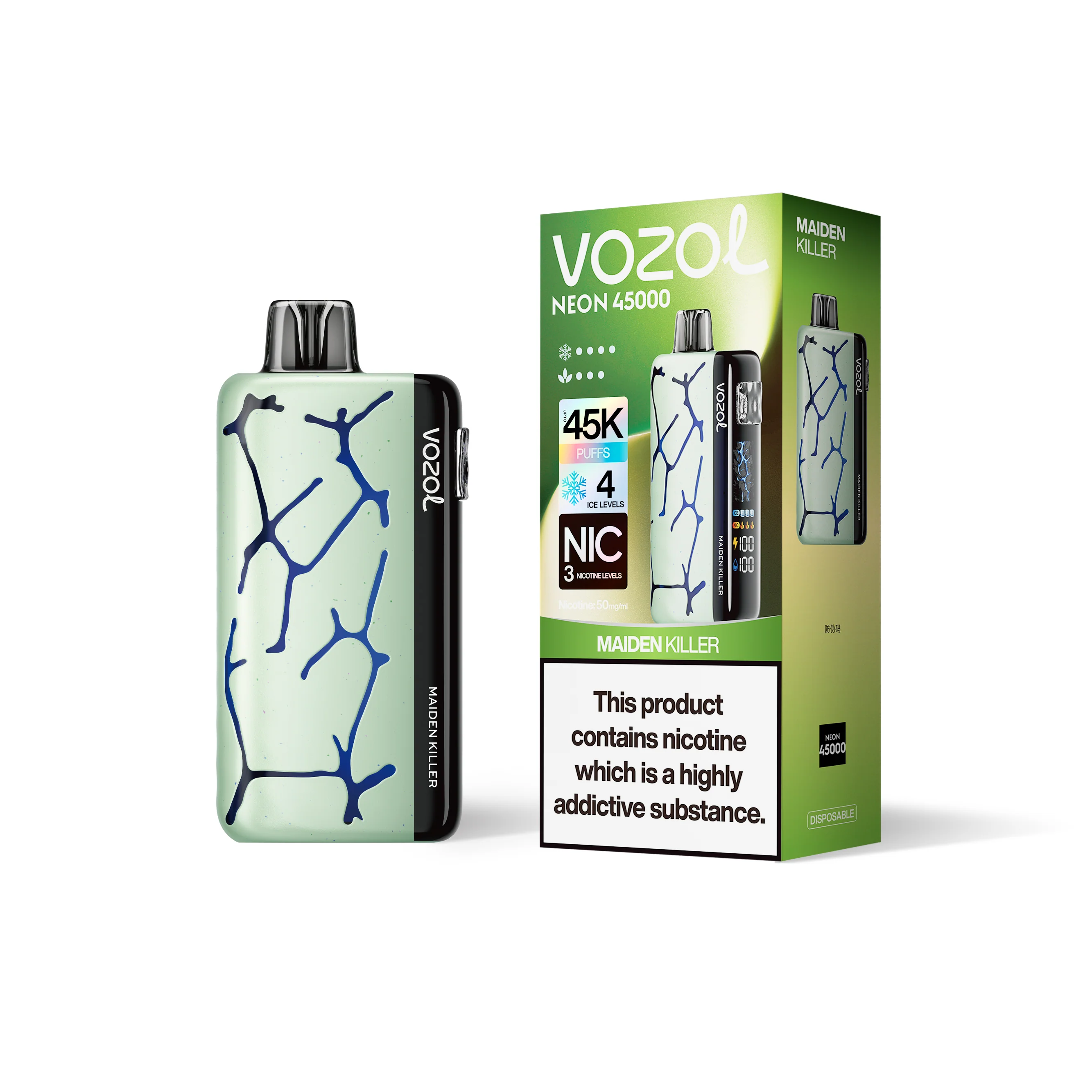 VOZOL NEON 45K jednorazowy e-papieros (wszystkie smaki)