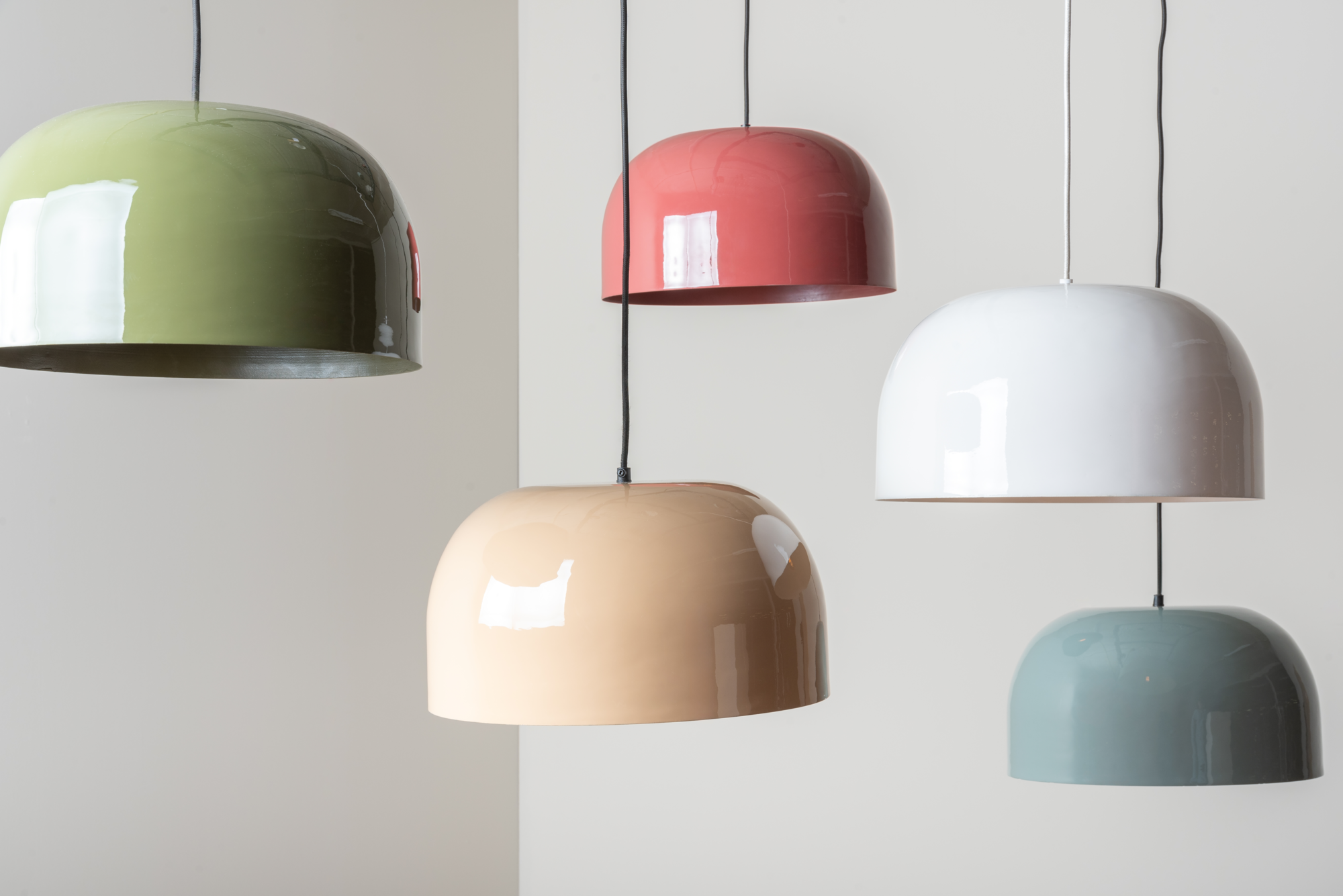 Pendant lamp Dome enamel white