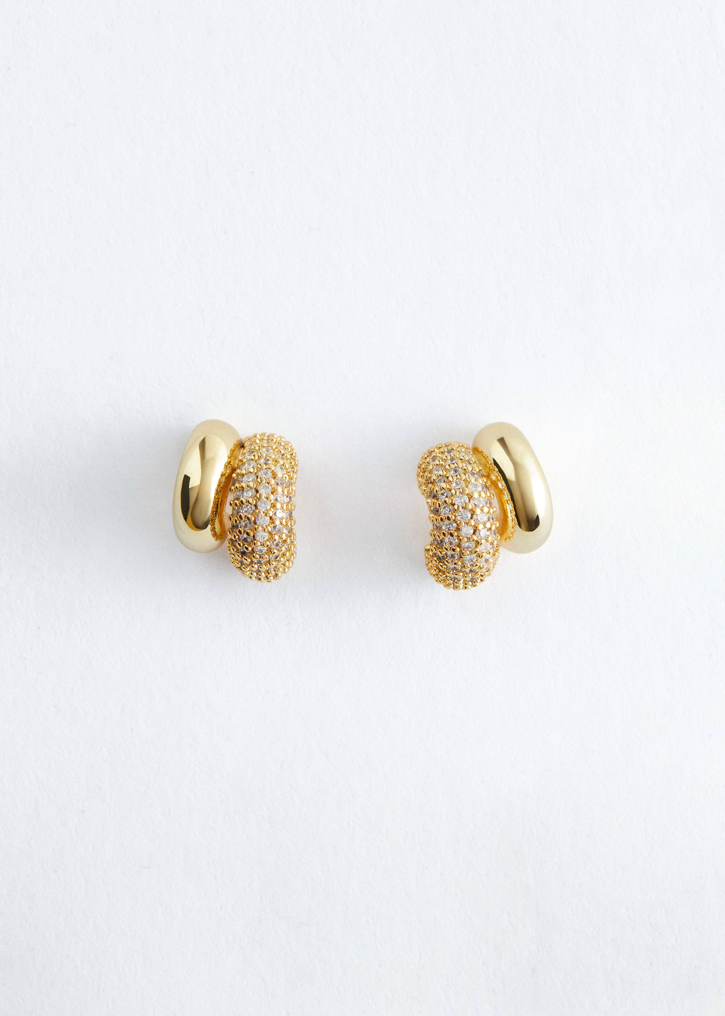 & Other Stories TWO-PART RHINESTONE HOOP EARRINGS
