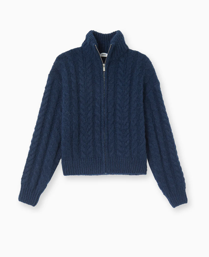 Pimkie Gilet zippé en maille torsadée