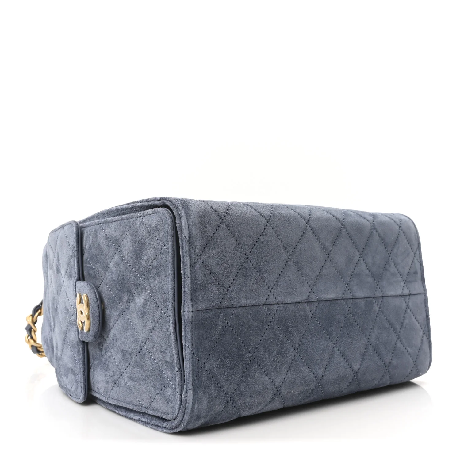 Suede Quilted Small Chanel 25 Handbag Blue - Top Club